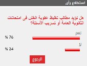 76% من القراء يطالبون بتغليظ عقوبة الغش في امتحانات الثانوية العامة