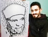 بالملح والشاى.. "محمد" يرسم لوحات فنية للمشاهير.. أم كلثوم ومحمد صلاح أبرزهم