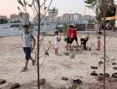 من مصروفهم.. أطفال عمارات السويسرى بمدينة نصر يحولون مكان القمامة لحديقة