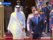 أمير قطر تميم بن حمد يصل قصر الاتحادية والرئيس السيسي فى استقباله 