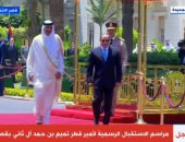 الرئيس السيسي يستقبل أمير قطر بقصر الاتحادية وسط مراسم استقبال رسمية