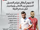 8 نجوم أبطال فيلم العميل المزدوج بين الأهلى وبيراميدز قبل صدام الليلة.. إنفو