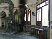 المصاحف زي ما هي.. حريق داخل مسجد في حي الزهور ببورسعيد.. فيديو