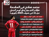 محمد صلاح فى المقدمة.. هؤلاء النجوم يحق لهم الرحيل مجانا فى صيف 2023 بأوروبا "إنفو جراف"