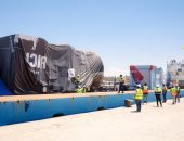 ميناء العريش يستقبل أول سفينة حمولات ثقيلة تحمل معدات محطة الكهرباء بشمال سيناء