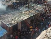 خروج 35 حالة من مصابى حريق السوق التجارى بالقنطرة غرب