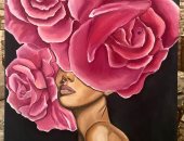 بلوحات فنية "ندى" تظهر موهبتها فى الرسم بألوان الزيت 