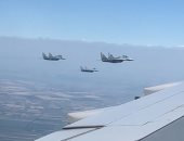 شاهد مقاتلات صربيا ترافق طائرة الرئيس السيسى فور دخول المجال الجوى