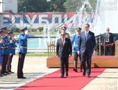 مراسم استقبال رسمية للرئيس السيسى فور وصوله القصر الرئاسى فى صربيا