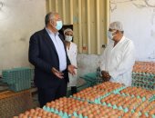 ‫وزير الزراعة يتفقد مشروع إنتاج الدجاج البياض بالعامرية