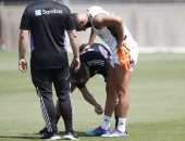 إصابة كريم بنزيما في تدريبات ريال مدريد قبل مواجهة كلوب أمريكا.. صور