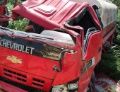 إصابة سائق فى اصطدام سيارة مواد بترولية بعمود إنارة ببنى سويف 