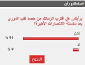 %91 من القراء يتوقعون اقتراب الزمالك من حصد لقب الدورى للموسم الحالى