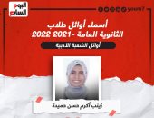 أسماء أوائل الثانوية العامة الشعبة الأدبية.. إنفوجراف