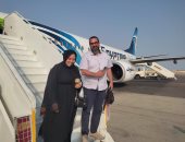 صور أولى الرحلات القادمة من مطار "معيتيقة الليبى" إلى شرم الشيخ