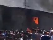 إصابة 4 بسبب حريق هائل داخل ورشة للدهانات في قرية البصارطة بدمياط