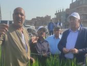 وزير الزراعة يتفقد حقلا إرشاديا بالغربية لصنف الأرز الجديد سوبر 300