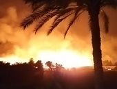 اندلاع حريق كبير بعد انفجار قوى بمنشأة غاز فى مدينة المحمدية بالمغرب 