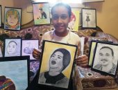 الطفلة المبدعة.. عمرها 12 عام وترسم بورتريهات ولوحات لكبار المشاهير.. صور 