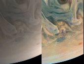 ألوان كوكب المشترى الحقيقية تظهر فى صور جديدة من مهمة جونو