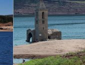 الجفاف فى إسبانيا يكشف عن كنيسة بكتالونيا عمرها 1000 عام.. صور