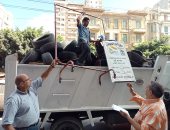 رفع 40 حالة إشغال طريق فى حملات مكبرة وسط الإسكندرية
