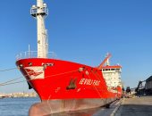 بحمولة 3 آلاف طن صودا كاوية.. ميناء غرب بورسعيد يستقبل السفينة I EVOLI  FAST