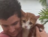 موقف إنسانى.. رجل ينقذ قطة من الموت فى إعصار إيان بفلوريدا.. فيديو وصور
