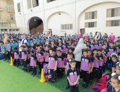 شاهد طابور الصباح في العام الدراسي الجديد بمحافظة بورسعيد.. صور وفيديو