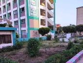 أهالى قرية ساقية أبو شعرة بالمنوفية يجملون مدرسة الشهيد جمال نصر الابتدائية