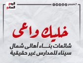 خليك واعى.. شائعات بناء أهالى شمال سيناء للمدارس غير حقيقية.. "إنفوجراف"