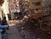 انهيار جزئى لمنزل من 3 طوابق بمدينة الواسطى فى بنى سويف