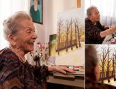 بوسنية تفتتح معرضًا فنيا فى عمر الـ 100عام بعد تعلمها الرسم فى سن الـ87..صور