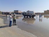 الانتهاء من سحب تجمعات مياه الأمطار من شوارع مدينة الحسنة بوسط سيناء