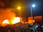 السيطرة على حريق بجوار سوق بورفؤاد الحضارى الجديد فى بورسعيد.. صور