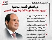 "كل السلع بأسعار مناسبة" توجيهات رئاسية مهمة للحكومة والتموين.. إنفوجراف