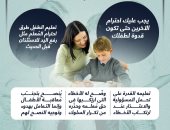 أخلاقنا الجميلة.. 5 نصائح مهمة لتعليم طفلك احترام المُعلّم (إنفوجراف)