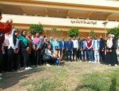 كلية الخدمة الاجتماعية بجامعة حلوان تطلق المعسكر البيئى للتشجير والتجميل.. صور