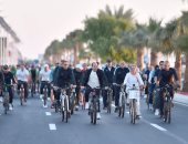 الرئيس السيسى يقود ماراثون دراجات فجرًا بشرم الشيخ ويتفقد المناطق الصديقة للبيئة.. ألبوم صور