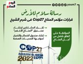 رسالة سلام للأرض.. قرارات مؤتمر المناخ Cop27 فى شرم الشيخ (إنفوجراف)