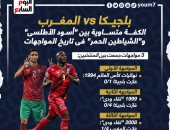 كأس العالم 2022.. الكفتان متساويتان فى تاريخ مواجهات المغرب وبلجيكا "إنفوجراف"