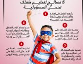 أخلاقنا الجميلة.. 5 نصائح لتعليم طفلك تحمل المسؤولية (إنفوجراف)
