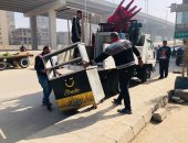 رفع الإشغالات على الطريق العام فى حملة مكبرة بأحياء الوراق وجنوب الجيزة والهرم