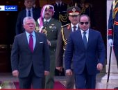 الرئيس السيسى يستقبل ملك الأردن بقصر الاتحادية وسط مراسم رسمية