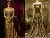 أبرز الفساتين المصنوعة من الذهب.. منهم فستان إليزابيث والطاووس