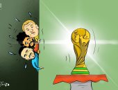 كاريكاتير اليوم.. ترقب وشغف فى انتظار الفائز بكأس العالم