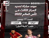 موعد مباراة تحديد المركز الثالث فى كأس العالم 2022 بين كرواتيا ضد المغرب