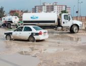 الصرف الصحى بشمال سيناء تواصل رفع مياه الأمطار من الشوارع