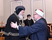 البابا تواضروس يستقبل مفتى الجمهورية للتهنئة بعيد الميلاد المجيد 