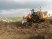 إزالة حالة تعدى بالبناء المخالف على أراض زراعية فى بلطيم بكفر الشيخ